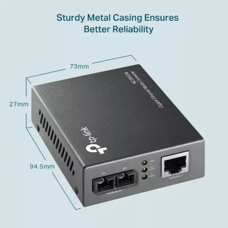 TP-Link MC200CM Gigabit optinis keitiklis (multi-mode, SC, 850 nm, 550 m)