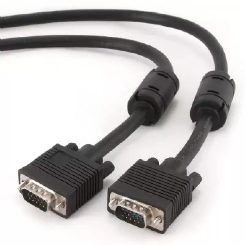 GEMBIRD Premium VGA kabelis HD15M/HD15M dvigubai ekranuotas su 2 ferito žiedais 15m - Juodas