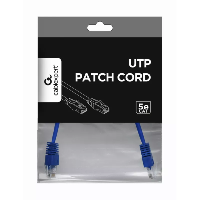 Gembird PP12-0.25M/B – Patch kabelis Cat5e UTP 0,25 m mėlynas