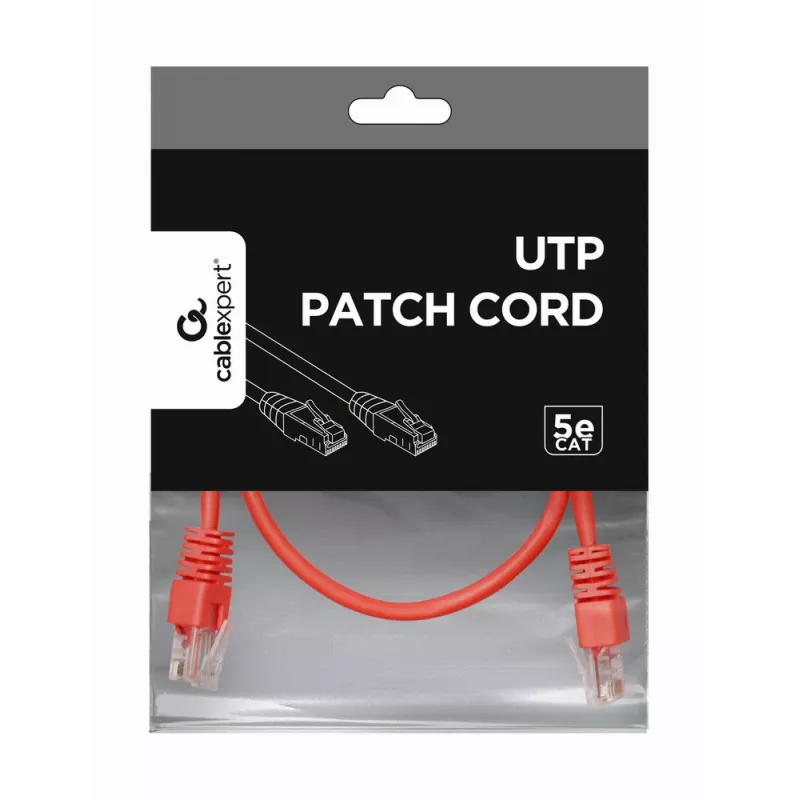 Gembird PP12-0.25M/R - Patch kabelis Cat5e UTP 0,25m raudonas