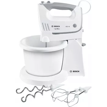 Bosch MFQ36460 ErgoMixx rankinis plaktuvas su stovu ir dubeniu 450 W balta