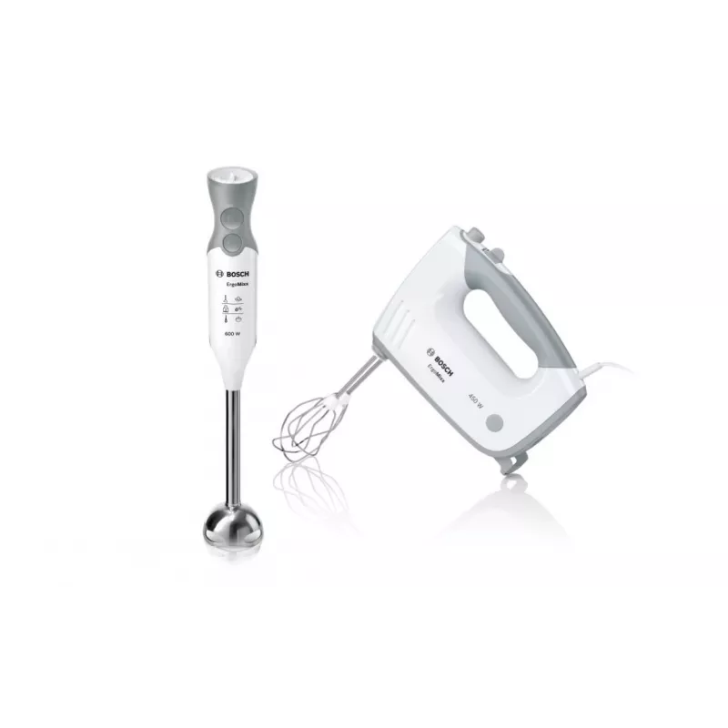 Bosch MFQ36460 ErgoMixx rankinis plaktuvas su stovu ir dubeniu 450 W balta