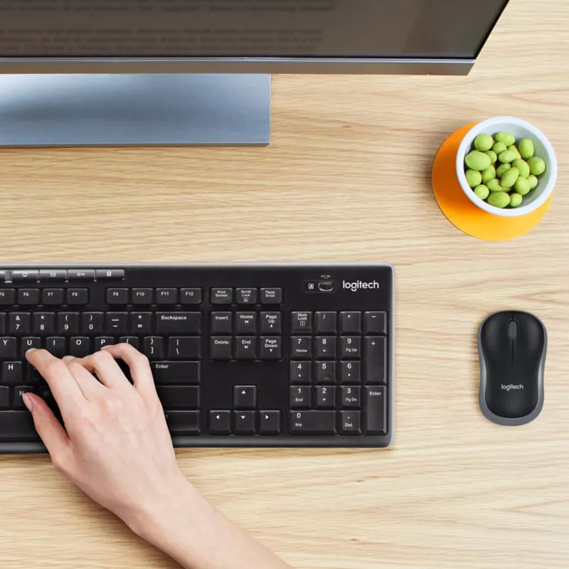 LOGITECH Wireless Desktop MK270 – belaidis klaviatūros ir pelės rinkinys, QWERTY US Int, juodas