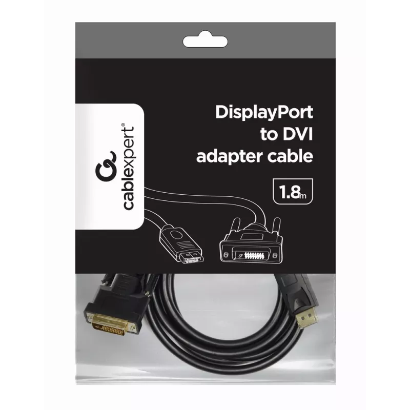 Gembird CC-DPM-DVIM-6 DisplayPort į DVI-D adapterio kabelis, 1,8 m