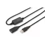 DIGITUS USB 2.0 kartotuvinis kabelis USB A kištukas / USB A lizdas 15 m (DA-73101)