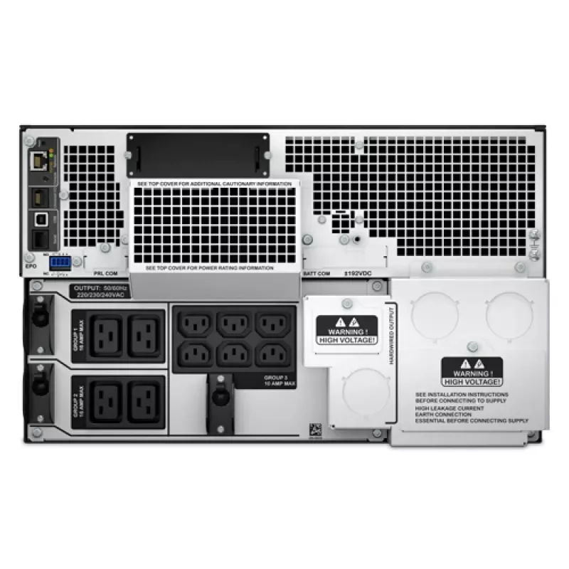 APC Smart-UPS On-Line SRT10KRMXLI - 10kW/VA, 6x C13 + 4x C19 + kietasis prijungimas 1 fazei, montuojamas į stelažą, integruota NMC