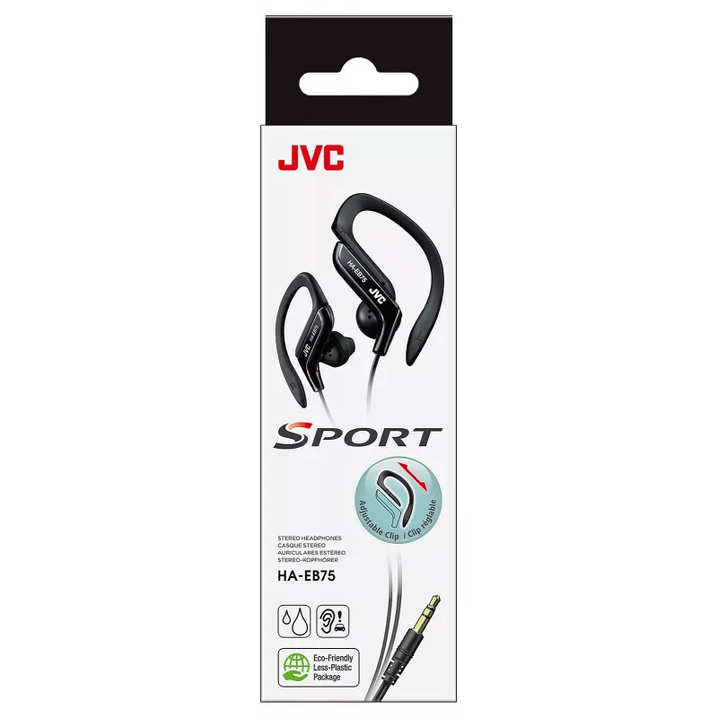 JVC HA-EB75 Sportiniai laidiniai ausinės, juodos, 16–20000 Hz, 21,1 g