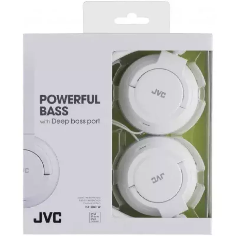 Ausinės JVC HA-S180-W-E, laidinės, antausinės, baltos