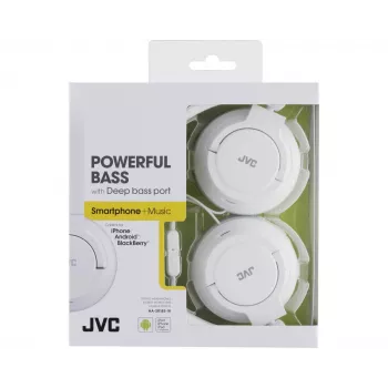 JVC HA-SR185-W-E Lengvos ausinės, Pridėtinės, Laidinės, 10–22000 Hz, Skambučiai/Muzika, 108 g, Ausinių komplektas, Balta