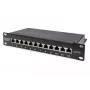 DIGITUS CAT6A Patch Panel, ekranuotas, 12 prievadų, etikečių laukas, 1U, 10 colių stovo montavimui, juodas RAL 9005