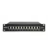 DIGITUS CAT6A Patch Panel, ekranuotas, 12 prievadų, etikečių laukas, 1U, 10 colių stovo montavimui, juodas RAL 9005