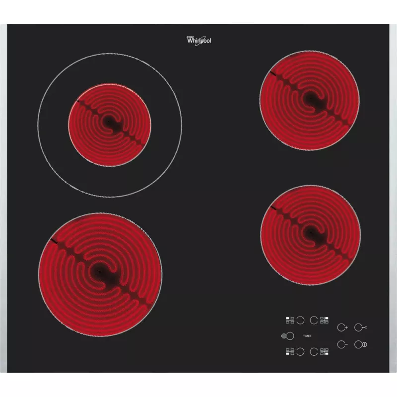 Whirlpool AKT 8130 BA Juoda įmontuojama keraminė kaitlentė 4 zonos