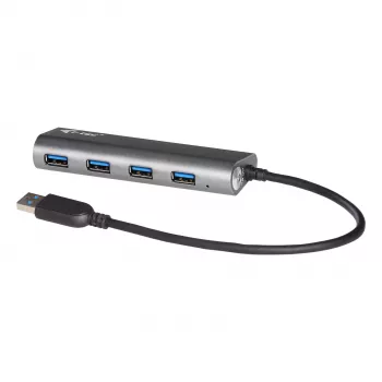 USB 3.0 4 prievadų metalinis šakotuvas i-tec Metal Superspeed 5000 Mbit/s pilka