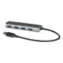USB 3.0 4 prievadų metalinis šakotuvas i-tec Metal Superspeed 5000 Mbit/s pilka