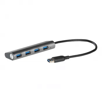 USB 3.0 4 prievadų metalinis šakotuvas i-tec Metal Superspeed 5000 Mbit/s pilka
