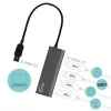 USB 3.0 4 prievadų metalinis šakotuvas i-tec Metal Superspeed 5000 Mbit/s pilka