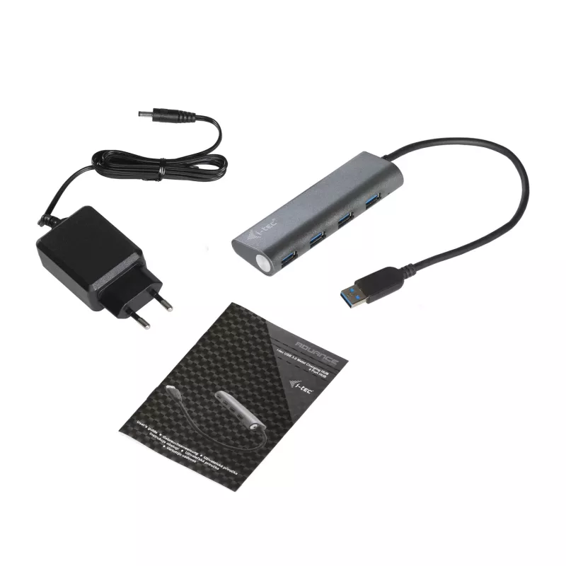 USB 3.0 4 prievadų metalinis šakotuvas i-tec Metal Superspeed 5000 Mbit/s pilka