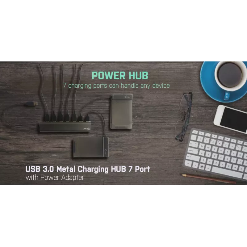 i-tec Metal Superspeed USB 3.0 7 prievadų šakotuvas U3HUB778