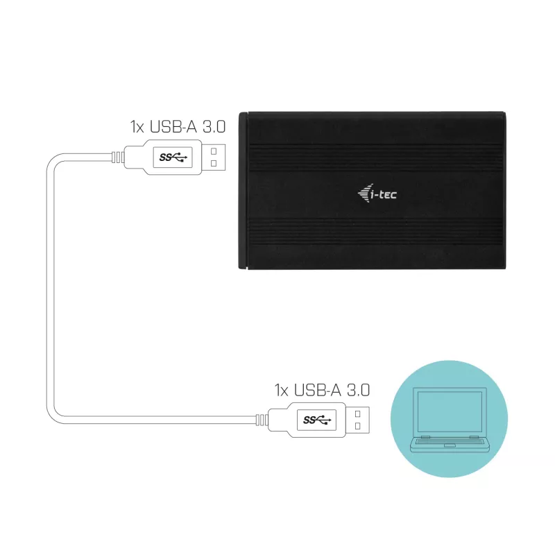 Išorinis HDD/SSD dėklas i-tec Advance MySafe AluBasic 2.5 colio USB 3.0