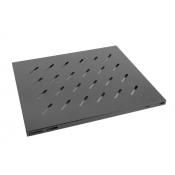 Rack lentyna LANBERG AK-1003-B — 1U 19 colių fiksuota lentyna, 465×500×22 mm, 120 kg apkrova, juoda
