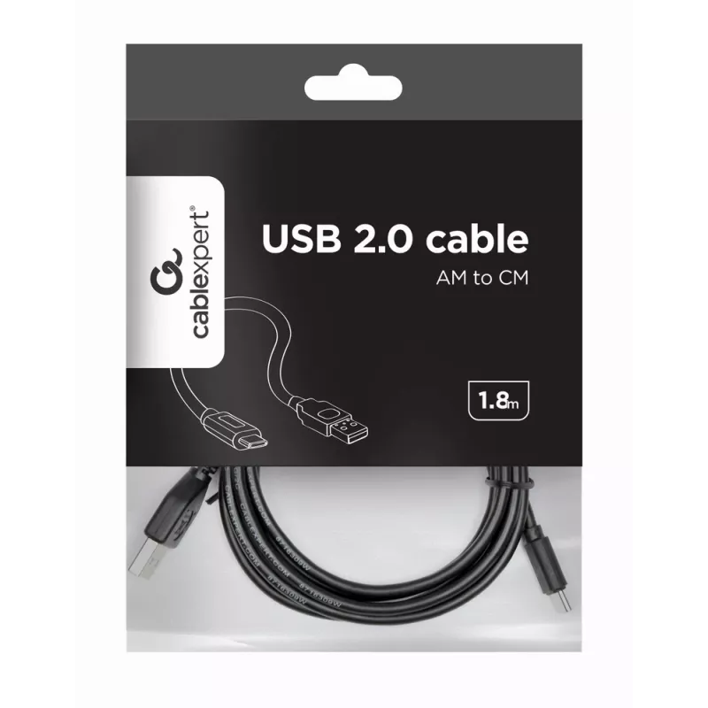 GEMBIRD USB 2.0 AM – Type-C laidas (AM/CM) – 2,0 m
