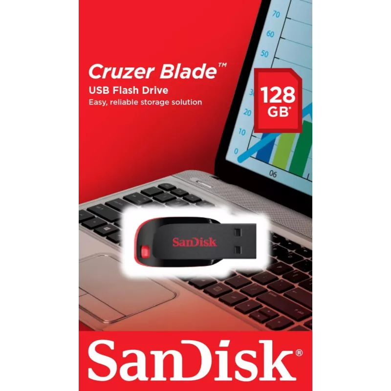 WESTERN DIGITAL SanDisk Cruzer Blade 128GB USB 2.0 atmintukas