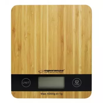 Virtuvinės elektroninės svarstyklės ESPERANZA EKS005 — 5 kg, 1 g tikslumas, bambuko platforma
