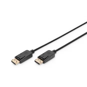 DIGITUS DisplayPort jungiamasis laidas, DP M/M, 3m su užraktu, Ultra HD 4K, juodas