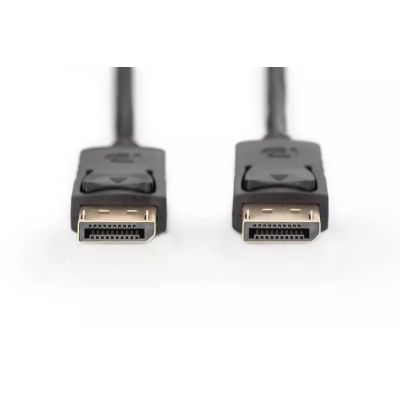 DIGITUS DisplayPort jungiamasis laidas, DP M/M, 3m su užraktu, Ultra HD 4K, juodas