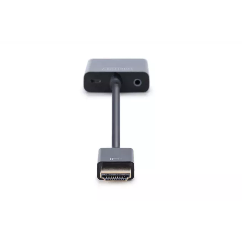 DIGITUS HDMI į VGA keitiklis, adapteris, tipas A - VGA (D-Sub) jungtis, 3,5 mm garso lizdas, juodos spalvos