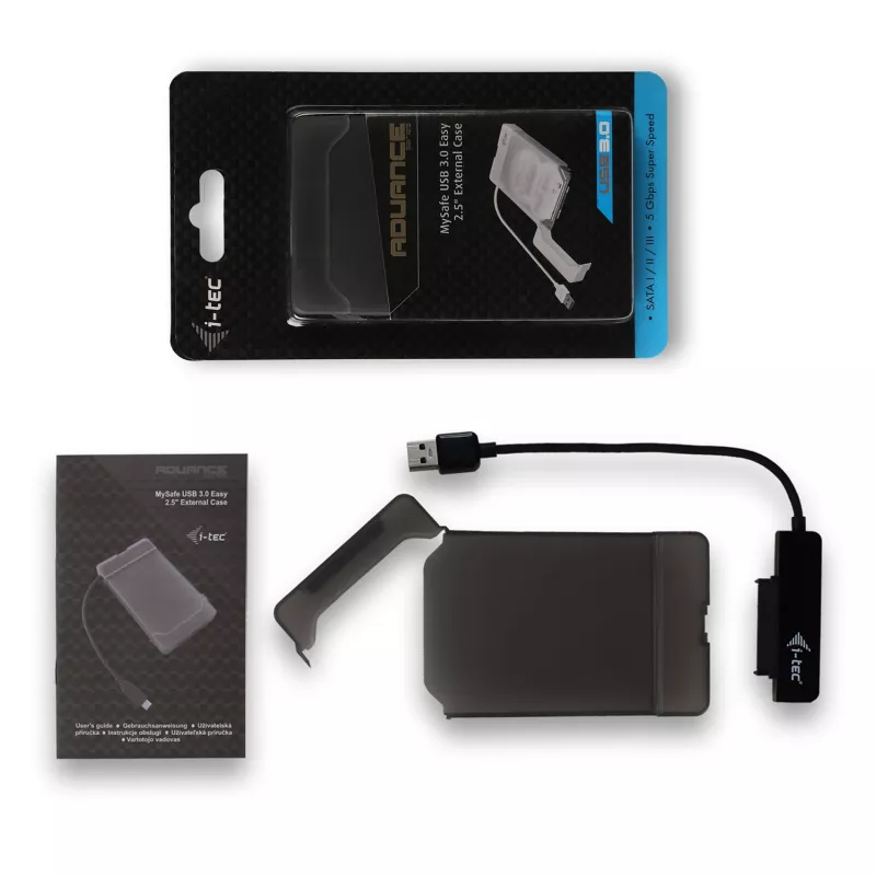 Išorinis HDD/SSD dėklas i-tec MySafe USB 3.0 Easy 2,5 colio SATA juodas