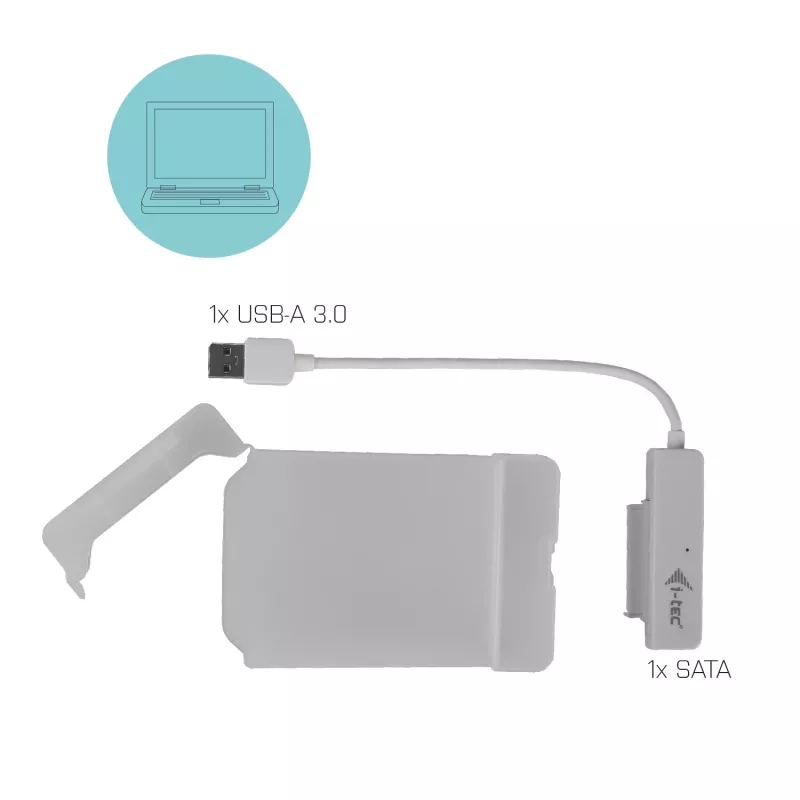 Išorinis HDD/SSD dėklas i-tec MySafe USB 3.0 Easy 2.5 colio – Baltas
