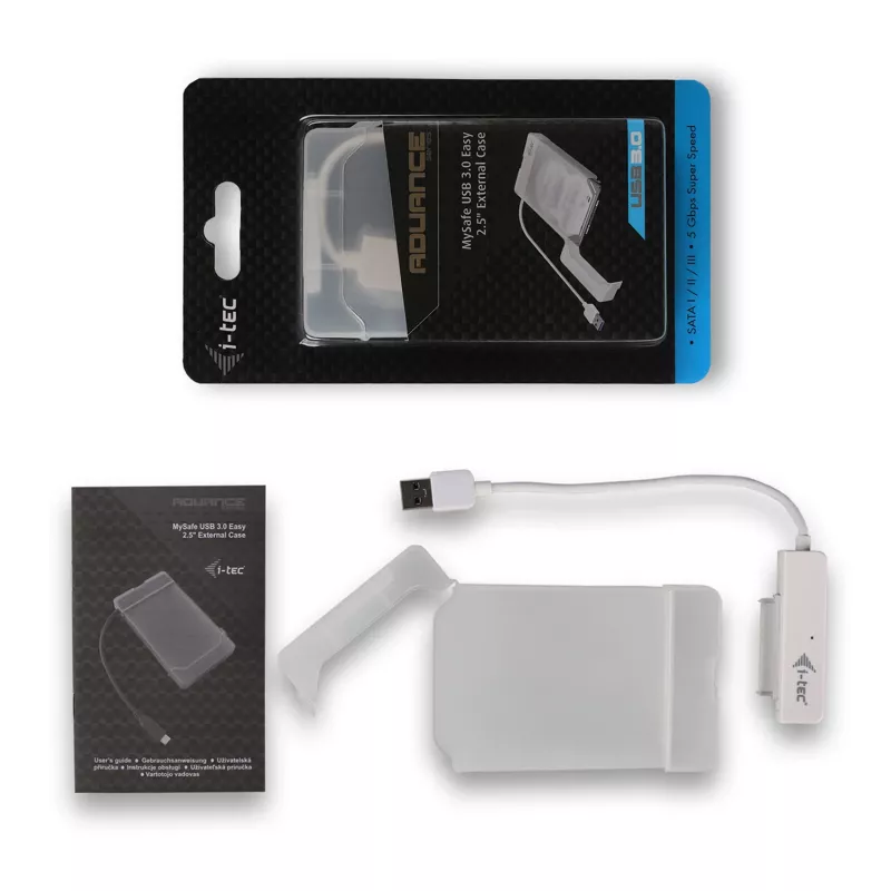 Išorinis HDD/SSD dėklas i-tec MySafe USB 3.0 Easy 2.5 colio – Baltas