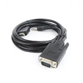 Gembird HDMI į VGA ir garso adapterio kabelis, vienas prievadas, 1,8 m - juoda
