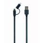GEMBIRD USB – Apple Lightning ir Micro USB įkrovimo bei sinchronizavimo kabelis 1m – juodas