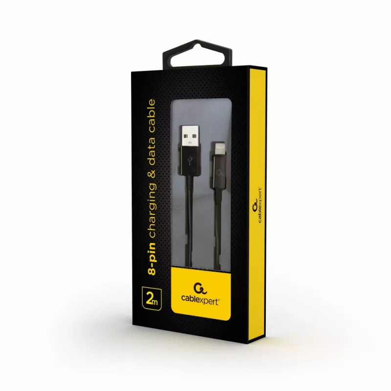 Gembird CC-USB2-AMLM-2M USB į Apple Lightning sinchronizavimo ir įkrovimo laidas, 2 m, juodas