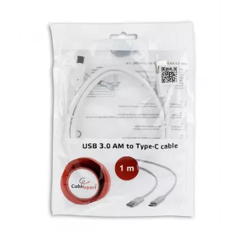 Gembird USB 3.0 AM – Type-C laidas (AM/CM) 1 m – Baltas