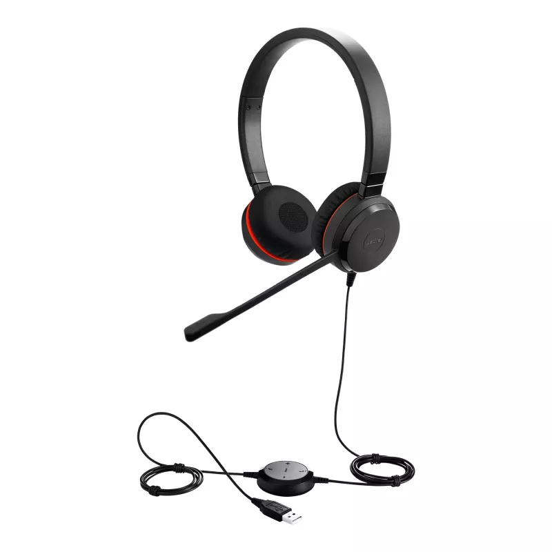 Ausinės Jabra EVOLVE 30 II MS Stereo, laidinės, 150 - 7000 Hz, biurui/skambučių centrui, 171 g, juodos