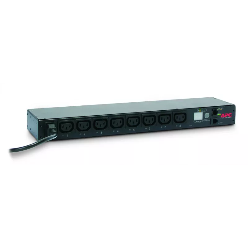 APC NetShelter Switched Rack PDU, 1U, 1F, 2.3kW 230V 10A arba 2.5kW 208V 12A, 8 C13 lizdai, C14 laidas