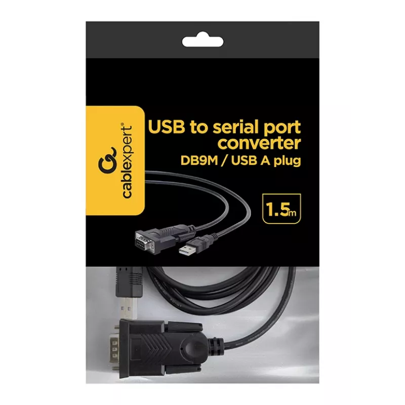 GEMBIRD USB į DB9M RS232 PL2303TA keitiklis juodas - 1,5 m