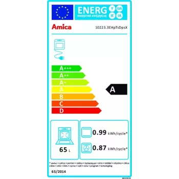 Įmontuojama elektrinė orkaitė AMICA EB7541D Fine, 65 L, garų valymas, konvekcija, grilis, nerūdijantis plienas