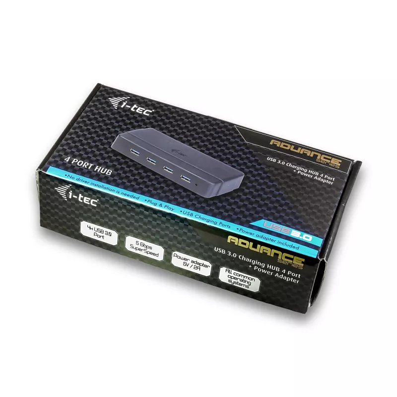 i-tec USB 3.0 Įkrovimo HUB 4 prievadų maitinimo adapteris USB 3.2 Gen 1 Type-B