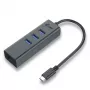 i-tec Metal USB-C HUB 3 prievadai + Gigabit Ethernet adapteris