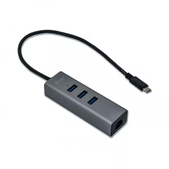 i-tec Metal USB-C HUB 3 prievadai + Gigabit Ethernet adapteris