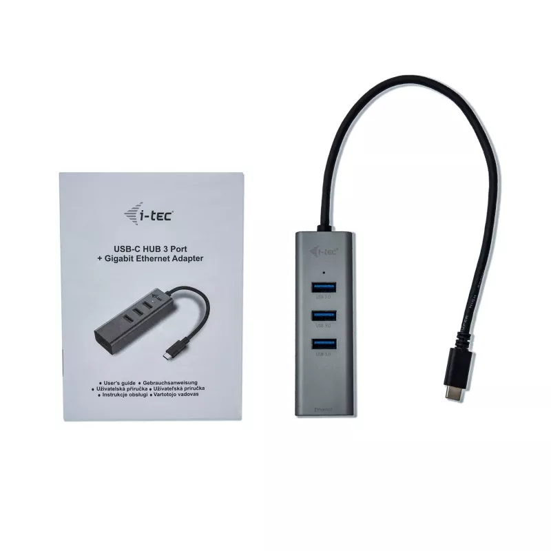 i-tec Metal USB-C HUB 3 prievadai + Gigabit Ethernet adapteris