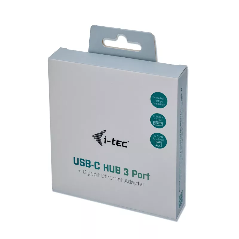 i-tec Metal USB-C HUB 3 prievadai + Gigabit Ethernet adapteris