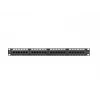 Patch panel 1U LANBERG PPU5-1024-B — 24 prievadų CAT5e, metalinis, juodas, 445×32.5×44.5 mm