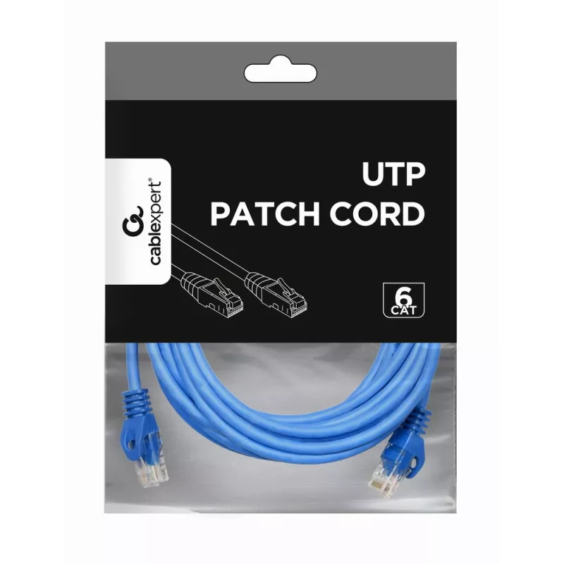 Tinklo kabelis Gembird PP6U-3M RJ-45 Cat6 3m mėlynas