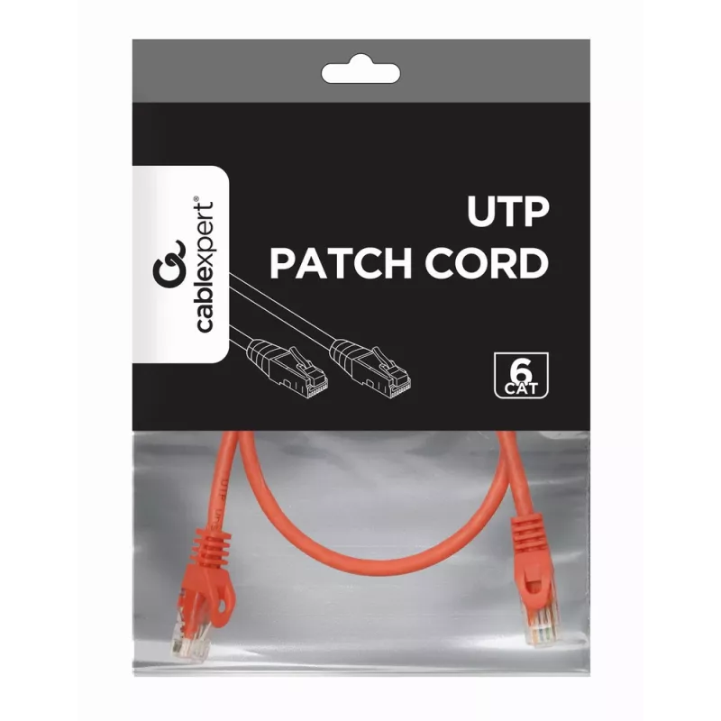 Gembird PP6U-0.5M/R – Laidas CAT6 UTP 0,5 m raudonas