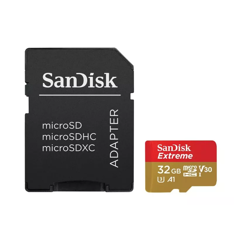 WESTERN DIGITAL SanDisk Extreme micro SDXC 32GB (A1/ V30/ U3/ UHS-I/ Cl.10/ R100/ W60) su SD adapteriu